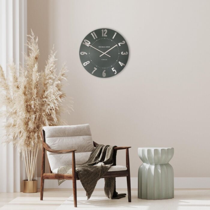 Thomas Kent Mulberry Olive Green Large Wall Clock - 20"